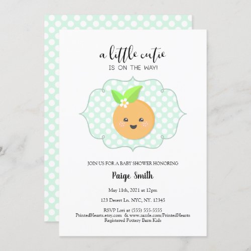 A Little Cutie Clementine Baby Shower Invitation