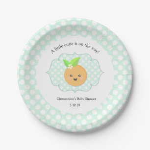 A Little Cutie Clementine Baby Shower Paper Plates