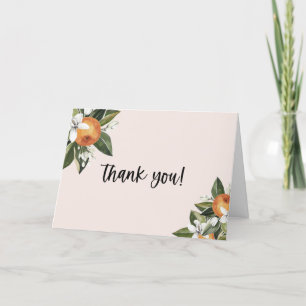 A Little Cutie Clementine Girl BABY Shower Thank You Card