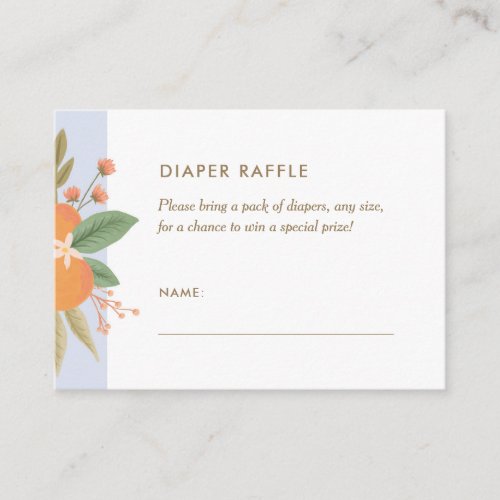 A Little Cutie Diaper Raffle Ticket Enclosure Card