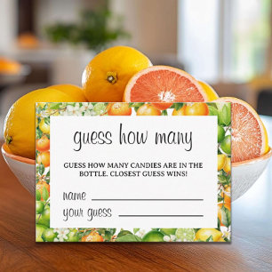 A Little Cutie Guess How Many Orange Enclosure Card