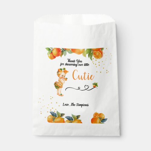 A little Cutie is on her Way Baby Shower Favor Bag