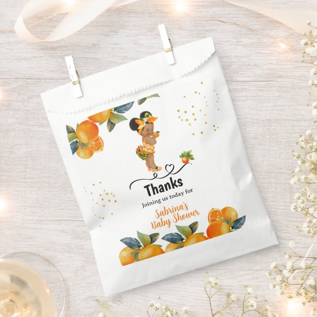 A little Cutie is on her Way Baby Shower  Favor Bag (Clipped)