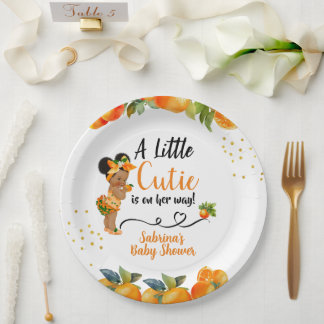 A little Cutie is on her Way Baby Shower Plates