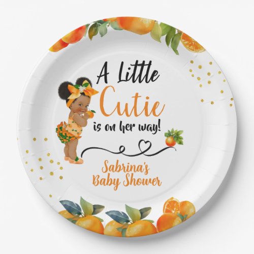 A little Cutie is on her Way Baby Shower Plates