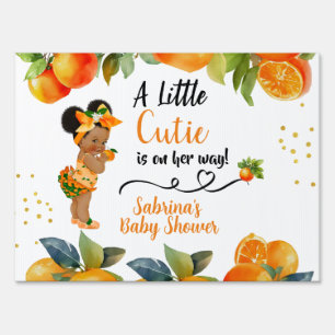 A little Cutie is on her Way Baby Shower Sign