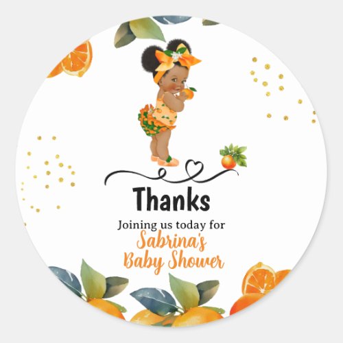 A little Cutie is on her Way Baby Shower Stickers