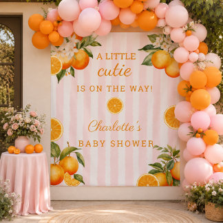 A Little Cutie Is on the way Baby Shower Backdrop
