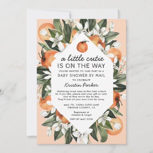 A Little Cutie is on the Way Baby Shower By Mail Invitation
