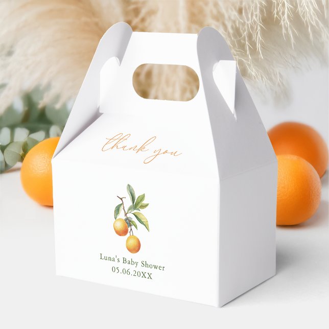 A Little Cutie Is On The Way Baby Shower Gable Favor Boxes (Creator Uploaded)