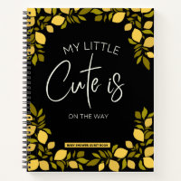 A Little Cutie Is On The Way Baby Shower Guest Boo Notebook