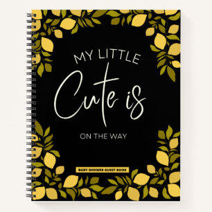 A Little Cutie Is On The Way Baby Shower Guest Boo Notebook