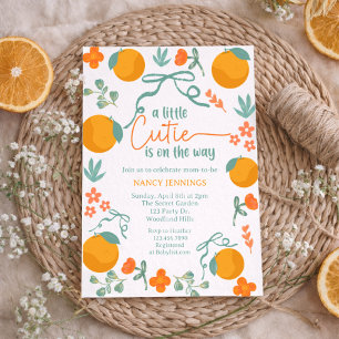 A Little Cutie Is on the Way Baby Shower Invitatio Invitation