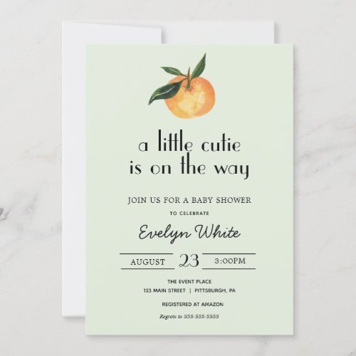 A little cutie is on the way Baby Shower Invitation