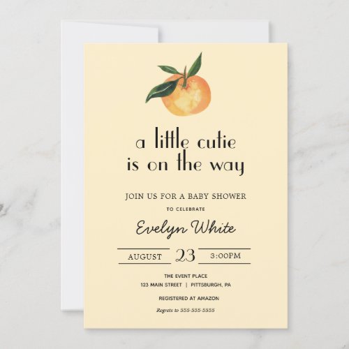 A little cutie is on the way Baby Shower Invitation