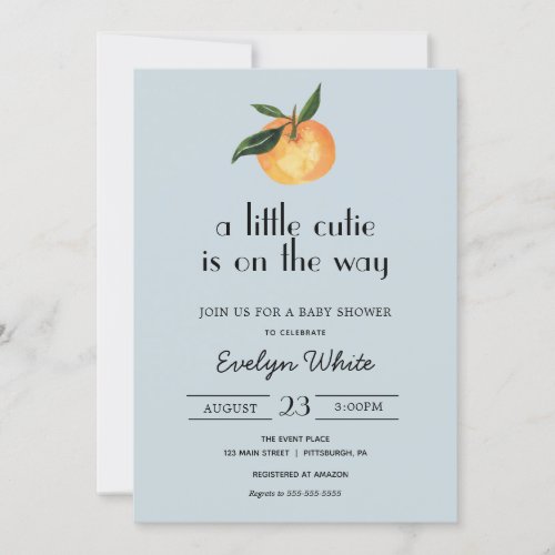 A little cutie is on the way Baby Shower Invitation