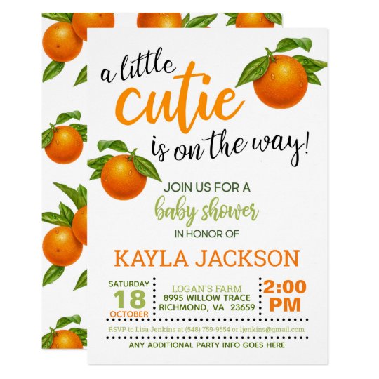 A Little Cutie is on the Way Baby Shower Invitation