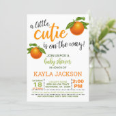 A Little Cutie is on the Way Baby Shower Invitation (Standing Front)