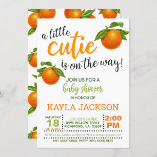 A Little Cutie is on the Way Baby Shower Invitation