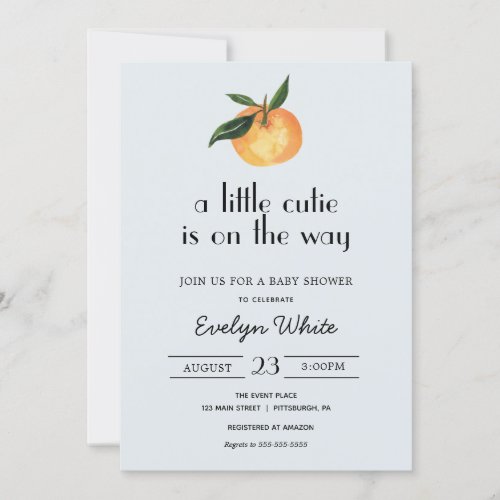 A little cutie is on the way Baby Shower Invitation