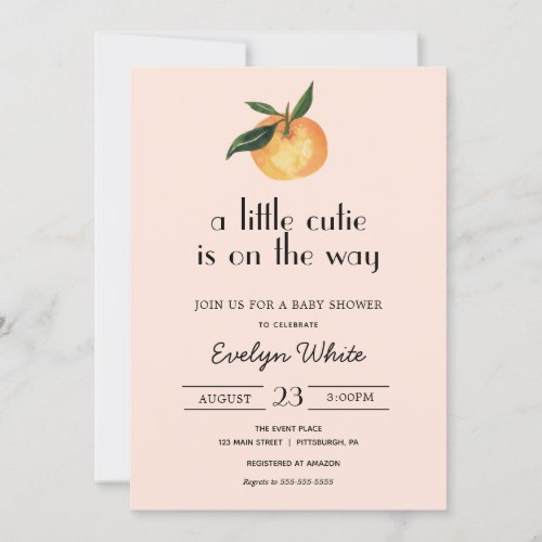 A little cutie is on the way Baby Shower Invitation