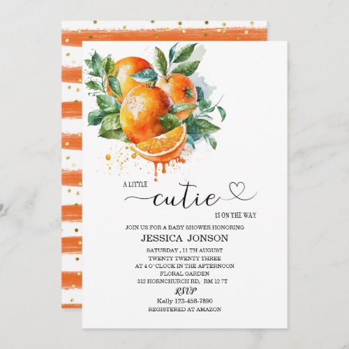 A little cutie is on the way baby shower  invitation