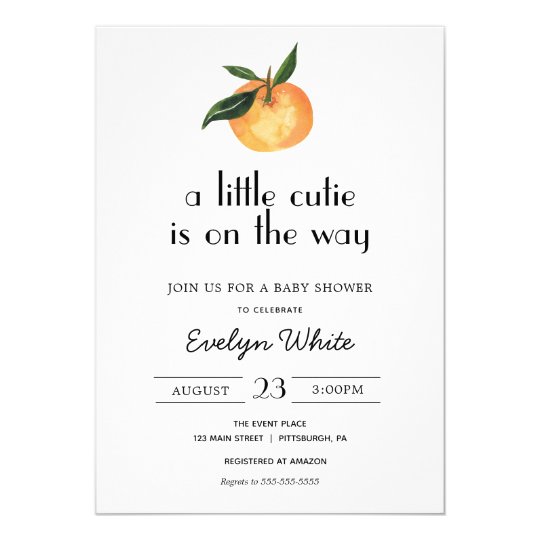 A little cutie is on the way Baby Shower Invitation