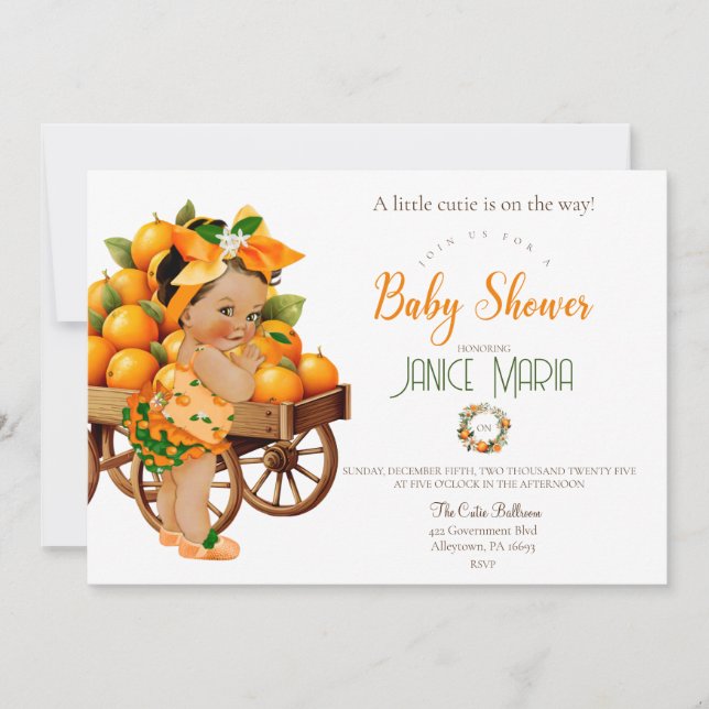 A Little cutie is on the way Baby Shower Invitation (Front)