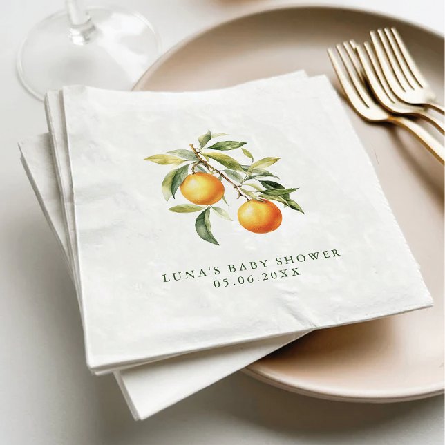 A Little Cutie Is On The Way Baby Shower Napkins (Creator Uploaded)