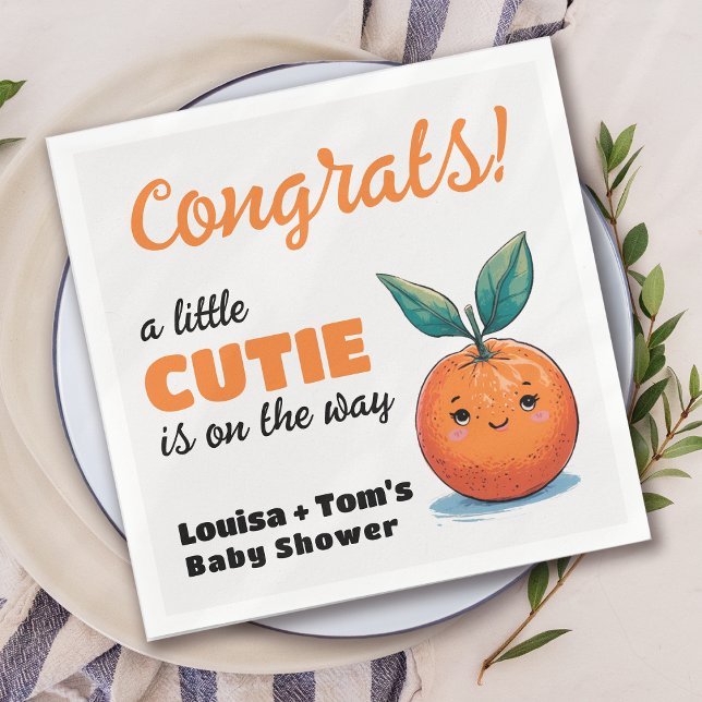 A Little Cutie is on the Way Baby Shower Napkins (Creator Uploaded)