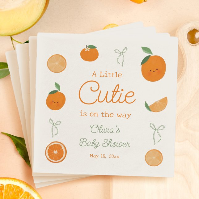 A Little Cutie is on the way Baby Shower  Napkins (Creator Uploaded)
