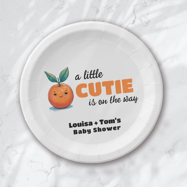 A Little Cutie is on the Way Baby Shower Paper Plates (Creator Uploaded)