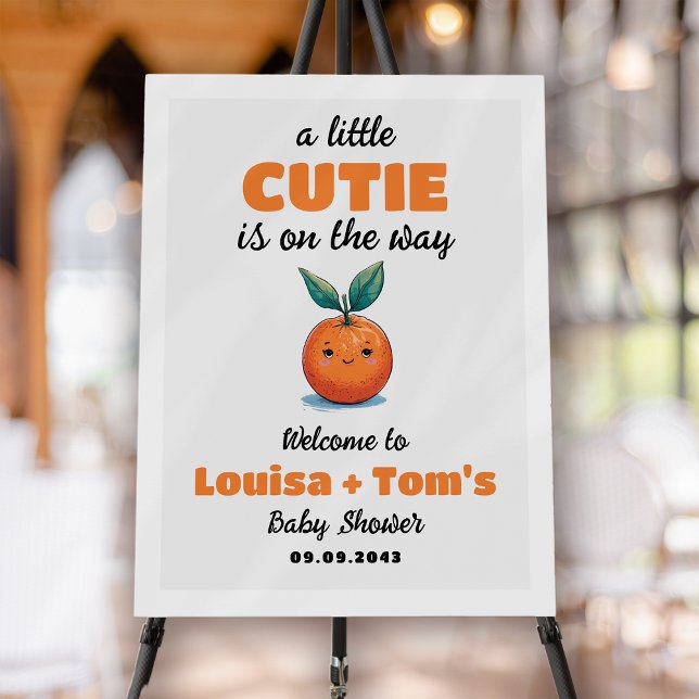 A Little Cutie is on the Way Baby Shower Welcome Foam Board (Creator Uploaded)