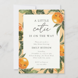 A Little Cutie Is On The Way Citrus Baby Shower Invitation