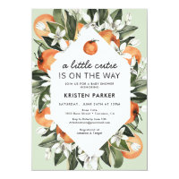 A Little Cutie is on the Way Citrus Baby Shower Invitation