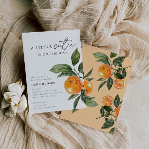 A Little Cutie Is On The Way Citrus Baby Shower Invitation