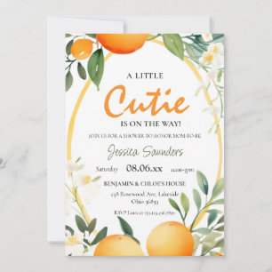 A Little Cutie Is On The Way Citrus Baby Shower Invitation