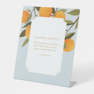 A Little Cutie is on the Way Diaper Raffle Pedestal Sign