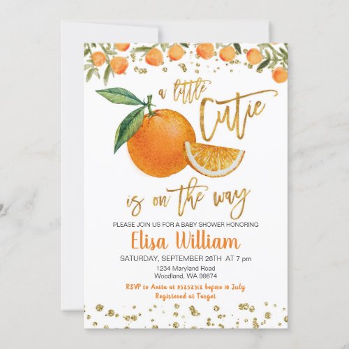 A little cutie is on the way invitation