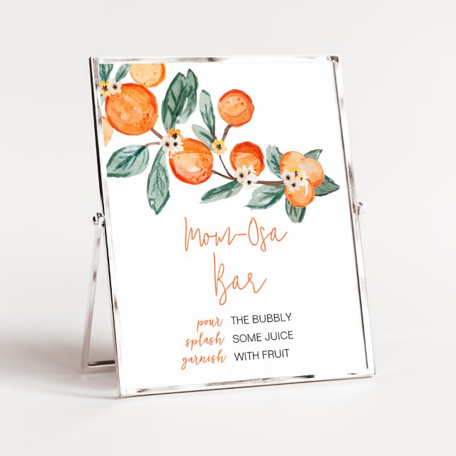 A Little Cutie is on the Way Mom Osa Bar Poster (Neutral Cutie is on the Way Baby Shower Mom Osa Bar Sign)