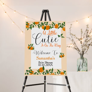 A Little Cutie Is On The Way Orange Baby Shower Foam Board