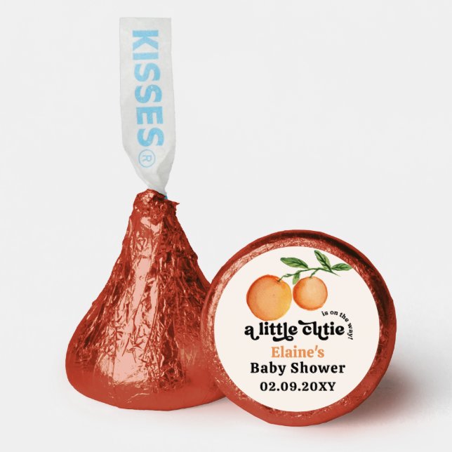 A Little Cutie Is On The Way Orange Baby Shower  Hershey®'s Kisses® (Front)