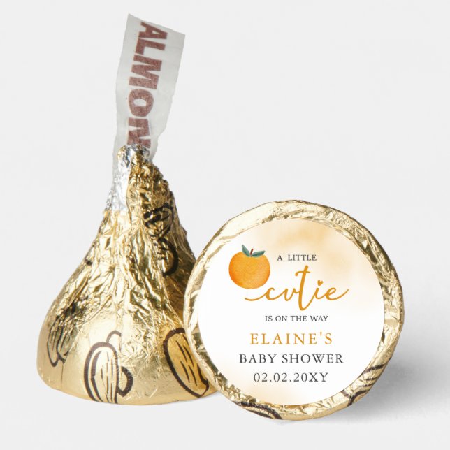 A Little Cutie Is On The Way Orange Baby Shower  Hershey®'s Kisses® (Front)