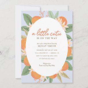 A Little Cutie is on the Way Orange Baby Shower Invitation