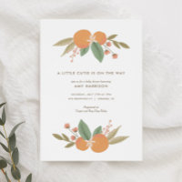 A Little Cutie is on the Way Orange Baby Shower