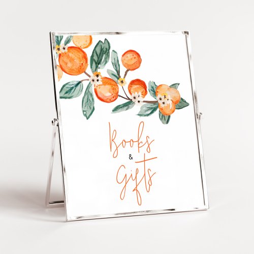 A Little Cutie is on the Way Orange Books and Gift Poster