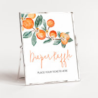 A Little Cutie is on the Way Orange Diaper Raffle