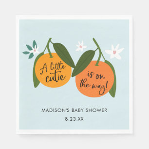 A Little Cutie is on The Way Orange Napkins