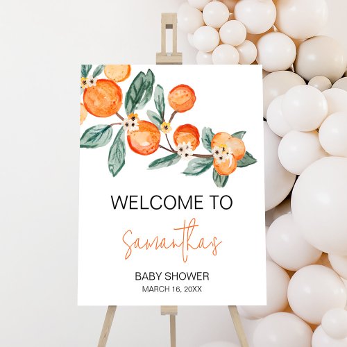 A Little Cutie is on the Way Orange Welcome Poster