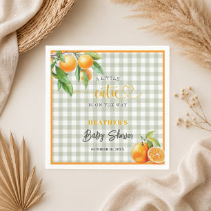 A Little Cutie is on the Way Oranges Baby Shower Napkins